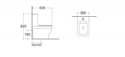 Унитаз напольный безободковый с бачком AQUATEK АМАДЕО AQ2914-00, 635*385*820 мм, горизонтальный выпуск, тонкое сиденье с механизмом плавного закрывания, крепеж  - вид 7 миниатюра