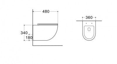 Унитаз-компакт безободковый Aquatek ЕВРОПА AQ1900T-00, 490*360*320 мм, смыв TORNADO, горизонтальный выпуск, тонкое сиденье с механизмом плавного закрывания, крепеж  - вид 1 миниатюра