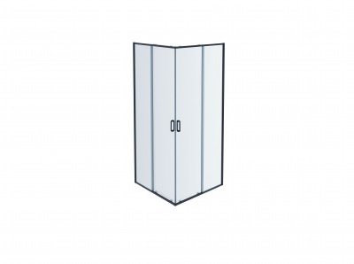 AQ ARI KV10020BL Душевой уголок квадратный, двери раздвижные 1000x1000x2000 профиль черный, стекло прозрачное - вид 1 миниатюра