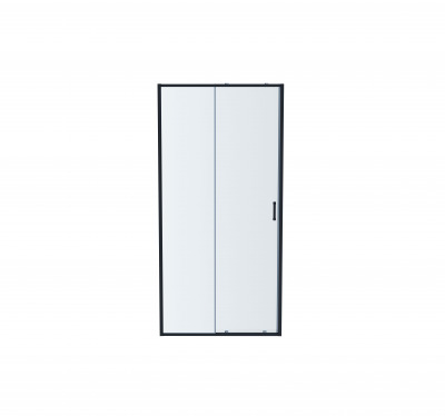 AQ ARI RA 12020BL Душевая дверь двухэлементная, раздвижная1200x2000 профиль черный, стекло прозрачное - вид 1 миниатюра