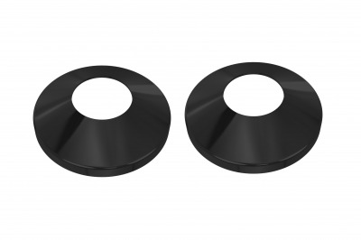 Комплект фитингов для нижнего подключения водяных полотенцесушителей типа лесенка Aquatek ( вентиль круглый г/ш 3/4х1/2 - 2 шт + эксцентрик 3/4х1/2 - 2 шт + отражатель 3/4 - 2 шт), цвет черный муар - вид 3 миниатюра