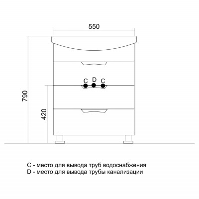 Тумба под раковину Элеганс-60 MIXLINE Этьен-60 (542405) - вид 3 миниатюра