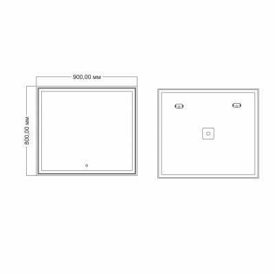 Зеркало с подсветкой MIXLINE Минио 900*800 (545276) - вид 1 миниатюра