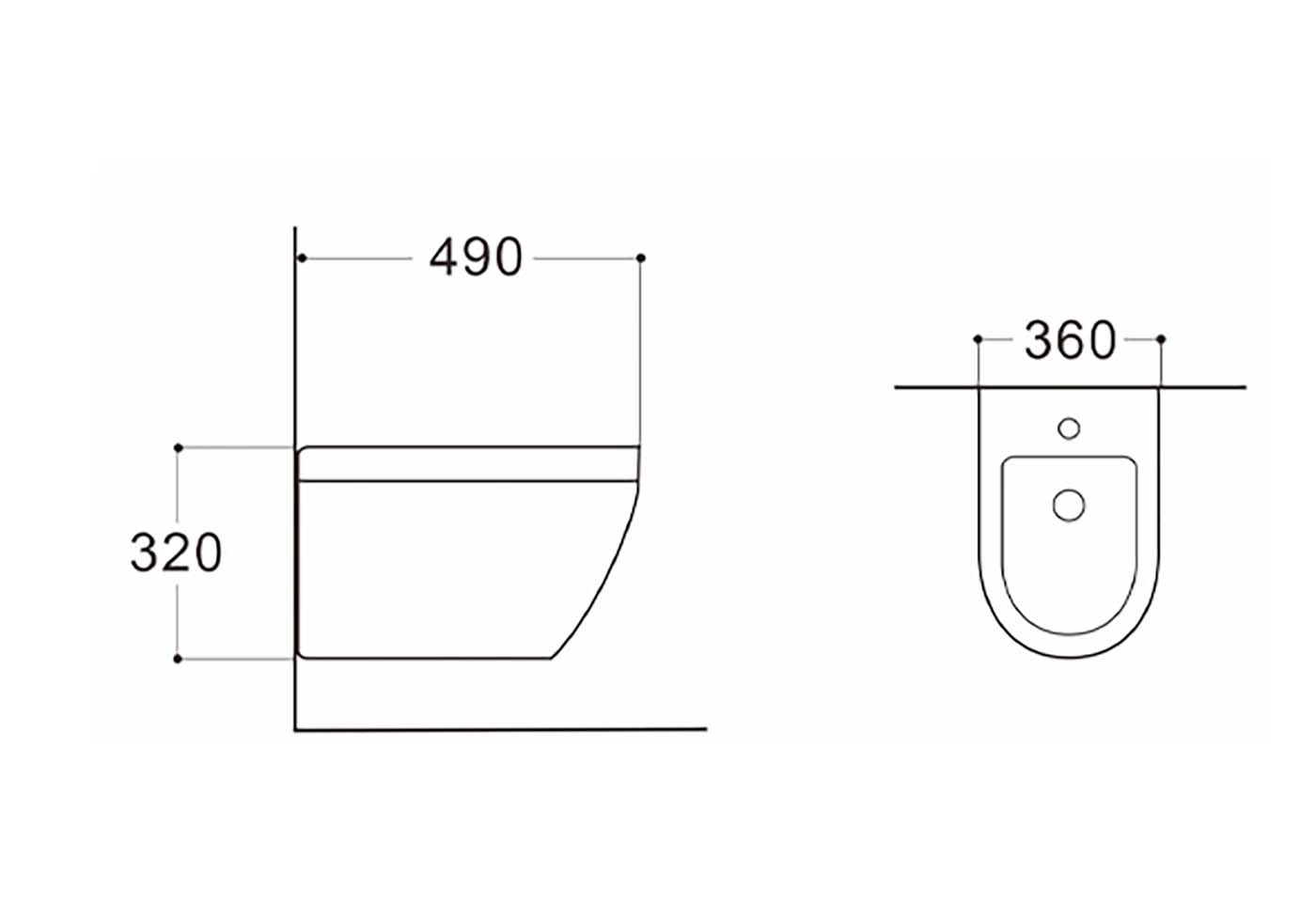 Биде подвесное Aquatek ЛЕЯ AQ1099-00 , 490*360*320, цвет белый, крепеж - вид 1 миниатюра